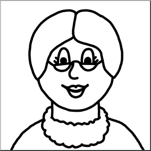 Clip Art: Mrs. Claus B&W – Abcteach