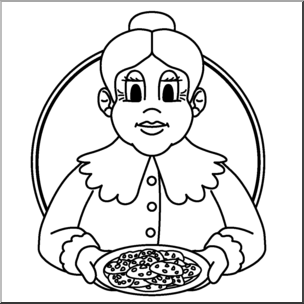 Clip Art: Christmas Portraits: Mrs. Claus B&W – Abcteach