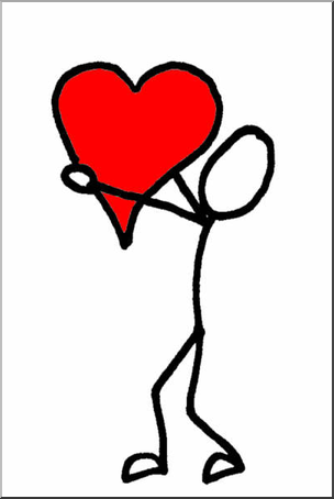 Clip Art: Stick Guy Heart Color