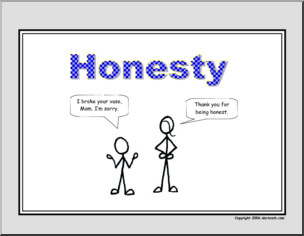 Poster: Life Skills – Honesty (stick figure)