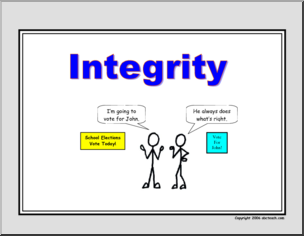 Poster: Life Skills – Integrity (stick figure) – Abcteach