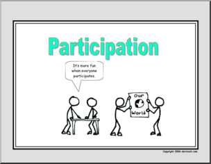 Participaction Poster Poster: Life Skills – Participation (stick figure) – Abcteach
