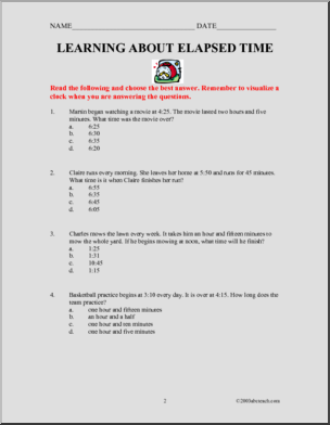 Elapsed Time (elementary) Word Problems