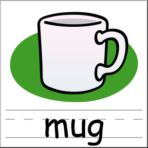 Clip Art: Basic Words: Mug Color Labeled