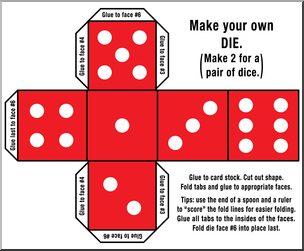 Clip Art: Make Your Own Dice 1 Color 5