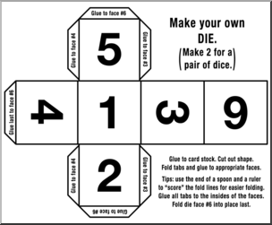 Clip Art: Make Your Own Dice 2 B&W
