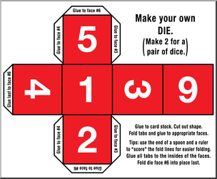 Clip Art: Make Your Own Dice 2 Color 5