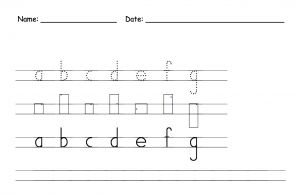 Handwriting Practice:  HWT-Styled Letters with 2 Rules & boxed practice