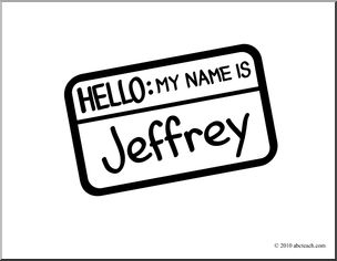 Clip Art: Basic Words: Name (coloring page)