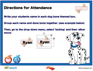 Interactive: Notebook: Attendance Template: Dog Bone Theme