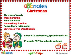Interactive: Notebook: Language Arts: Christmas Vocabulary (prek/elem)