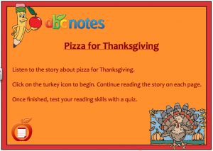Interactive: Notebook: Reading Comprehension with Audio: Pizza for Thanksgiving