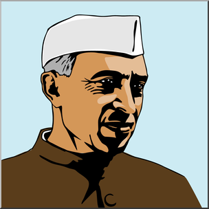Clip Art: India: Jawaharlal Nehru Color