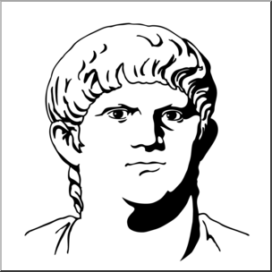Clip Art: Ancient Rome: Nero B&amp;W – Abcteach