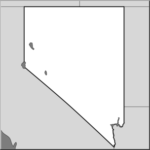Clip Art: US State Maps: Nevada Grayscale