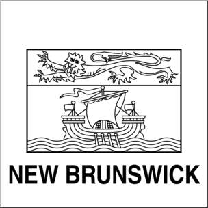 Clip Art: Flags: New Brunswick B&W – Abcteach