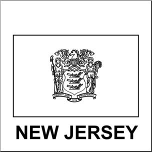 Clip Art: Flags: New Jersey B&W – Abcteach