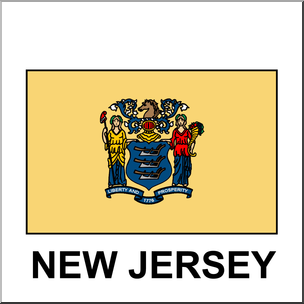 Clip Art: Flags: New Jersey Color