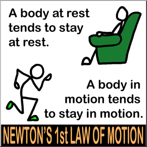 Clip Art: Newton’s First Law Color – Abcteach