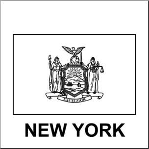 Clip Art: Flags: New York B&W