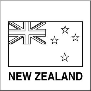 Clip Art: Flags: New Zealand B&W – Abcteach