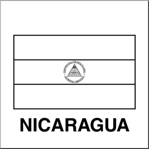 Clip Art: Flags: Nicaragua B&W – Abcteach