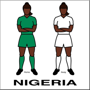 Clip Art: Women’s Uniforms: Nigeria Color