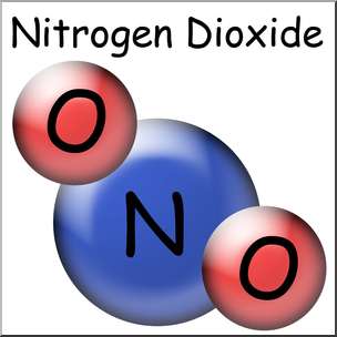 Clip Art: Molecule: Nitrogen Dioxide Color
