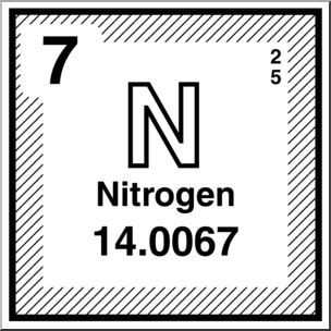 Clip Art: Elements: Nitrogen B&W