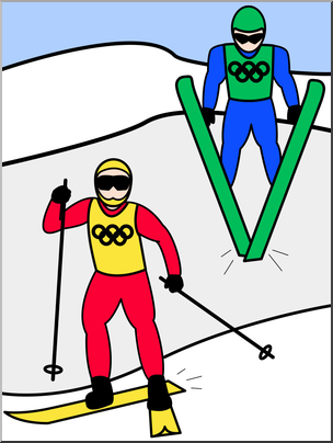 Clip Art: Winter Olympics: Nordic Combined Color