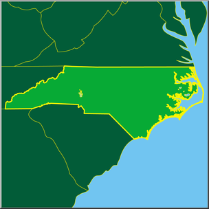 Clip Art: US State Maps: North Carolina Color