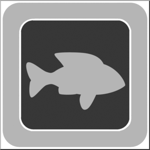 Clip Art: Natural Resources: Fish Grayscale Unlabeled