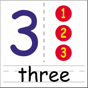 Clip Art: Number Set 2: 03 Color