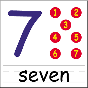 Clip Art: Number Set 2: 07 Color