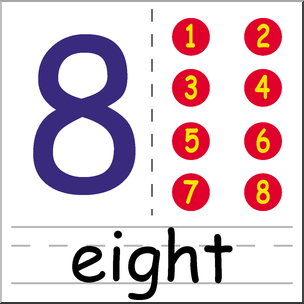 Clip Art: Number Set 2: 08 Color