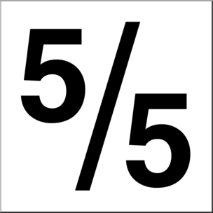 Clip Art: Numerical 05 5/5 B&W – Abcteach