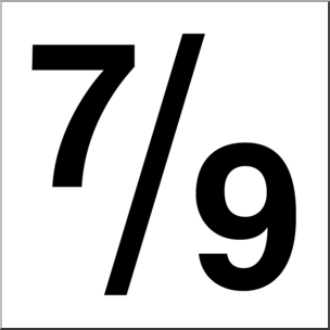 Clip Art: Numerical 07 4/7 B&W – Abcteach