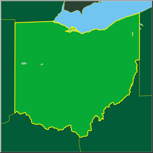 Clip Art: US State Maps: Ohio Color
