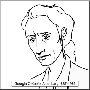 Clip Art: Artists: Georgia O’Keefe (coloring page)