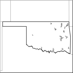Clip Art: US State Maps: Oklahoma B&W