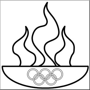 Clip Art: Olympic Flame B&W