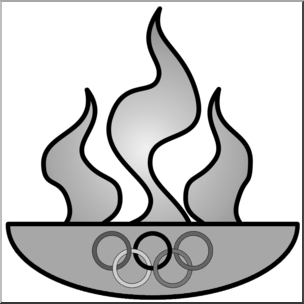 Clip Art: Olympic Flame Grayscale