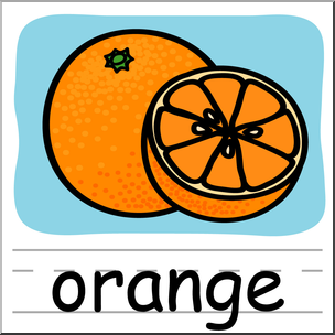Clip Art: Basic Words: Orange Color Labeled