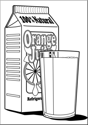 Clip Art: Orange Juice B&W