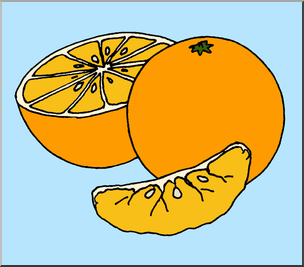 Clip Art: Fruit: Realistic Oranges Color 2