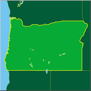 Clip Art: US State Maps: Oregon Color