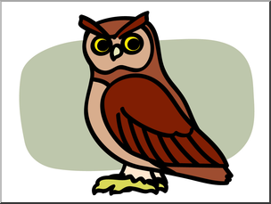 Clip Art: Basic Words: Owl Color Unlabeled