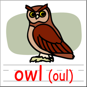 Clip Art: Basic Words: -owl Phonics: Owl Color – Abcteach