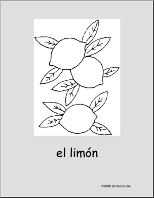 Spanish: PÂ·gina para colorear – El limÃ›n (primaria)