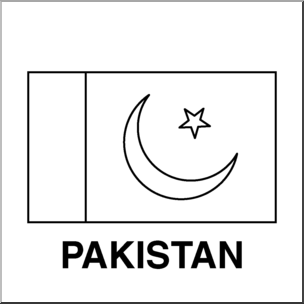 Clip Art: Flags: Pakistan B&W – Abcteach